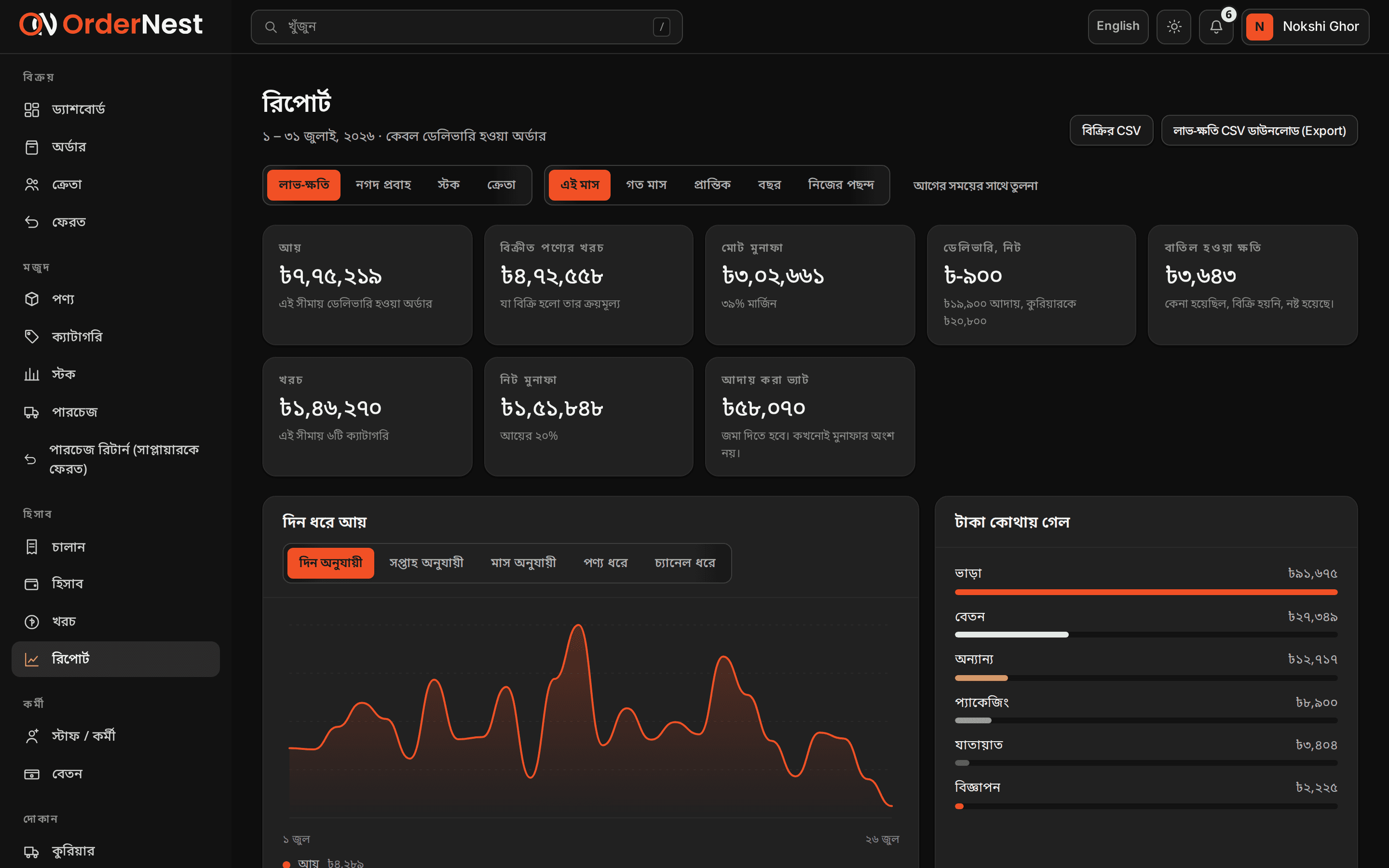 Multi-Account Cashbook & Real Net Profit
